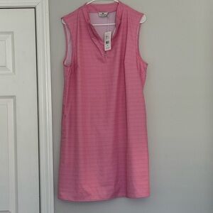 Vineyard Vines Pink Micro-Print Zip Golf/Tennis Polo Dress